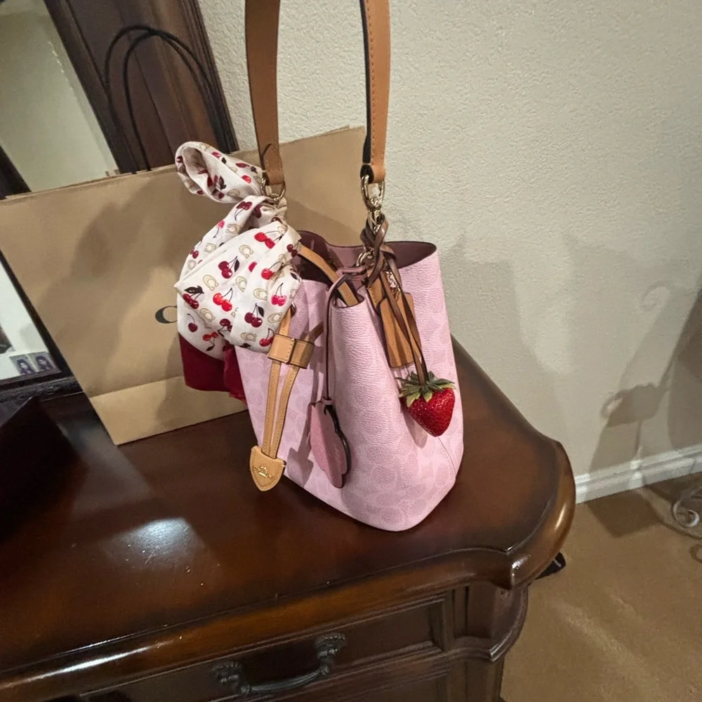 Coach powder Pink Rowan Bucket Bag - Picture 3 of 9